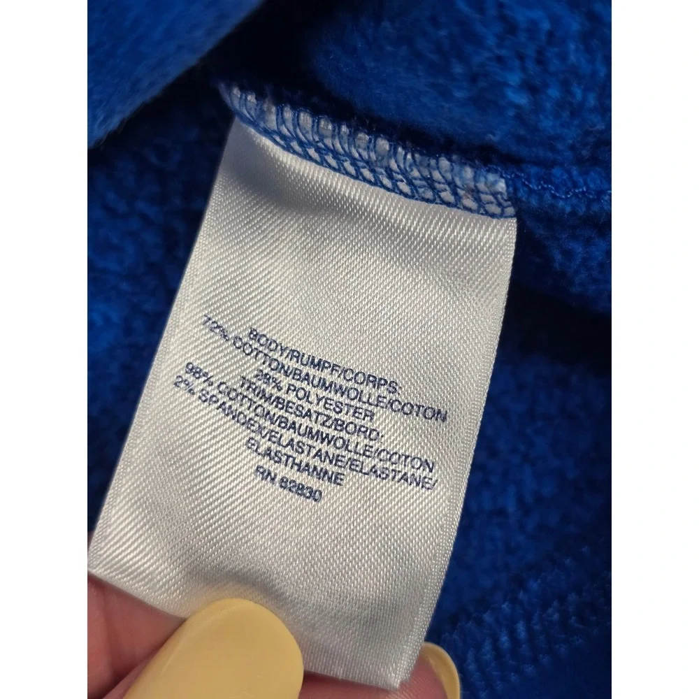 Lands End Serious Sweats Mens Medium Blue Crewneck Fleece Sweatshirt Cozy